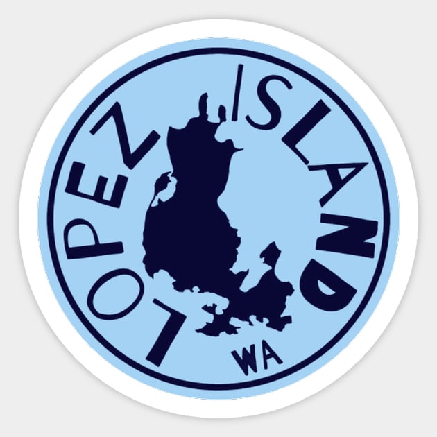 Lopez Island, WA in Blue Sticker by alepekaarts